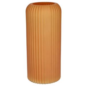 Bellatio Design Bloemenvaas - oranje - matglas - D9 x H20 cm -