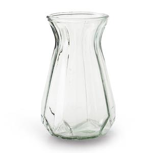 Jodeco Bloemenvaas - helder/transparant glas - H18 x D11.5 cm -
