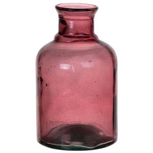 Bellatio Bloemenvaas - paars - transparant gerecycled glas - D12 x H20 cm -