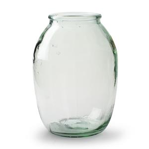 Jodeco Bloemenvaas - Eco glas transparant - H21 x D15 cm -