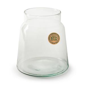 Jodeco Bloemenvaas - Eco glas transparant - H20 x D14.5 cm -