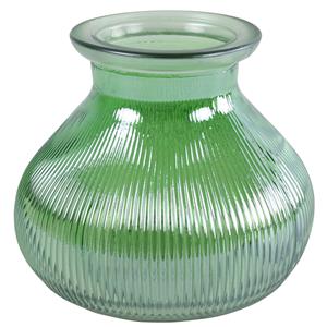 Decostar Bloemenvaas - groen/transparant glas - H12 x D15 cm -