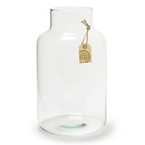 Transparante Eco melkbus vaas/vazen van glas 25 x 14.5 cm -
