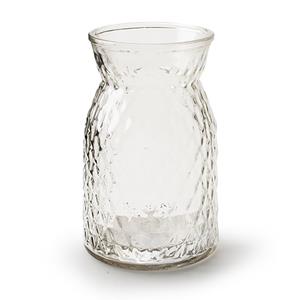 Jodeco Bloemenvaas - helder bewerkt/transparant glas - H25 x D13.5 cm -