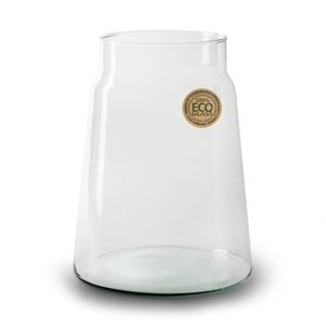 Jodeco Bloemenvaas - Eco glas transparant - H25 x D19 cm -