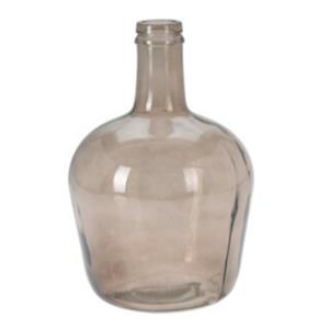 H&S Collection Bloemenvaas San Remo - Gerecycled glas - beige transparant - D19 x H30 cm -