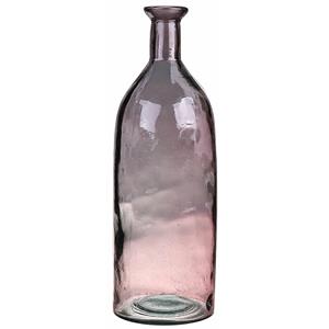 Bellatio Bloemenvaas - oud roze - transparant gerecycled glas - D12 x H35 cm -