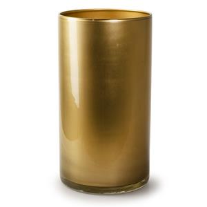 Jodeco Bloemenvaas - cilinder model glas - metallic goud - H30 x D15 cm -