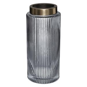 Atmosphera bloemenvaas - Elegance - Cilinder vorm - grijs transparant - glas - H26 x D12 cm -
