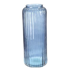 Excellent Houseware glazen vaas / bloemen vazen - blauw - 15 x cm -