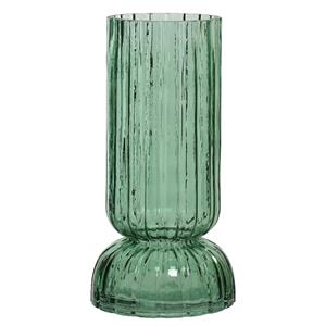 Decoris Vaas/bloemenvaas - glas - D13 x H26 cm - groen -