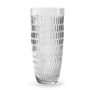 Jodeco Bloemenvaas - transparant glas - stripes motief - H30 x D13 cm -