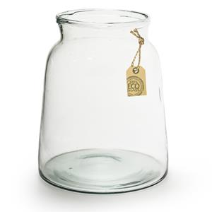 Transparante Eco taps toelopende vaas/vazen van glas 22 x 17 cm -
