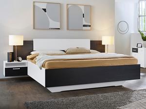 Mobistoxx Bed en nachtkastjes MIRABEL 160x200 cm wit/zwart