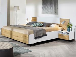Mobistoxx Bed en nachtkastjes MIRABEL 160x200 cm artisan eik/wit