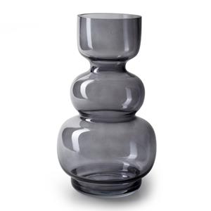 Jodeco Bloemenvaas - smoke grijs/transparant glas - H25 x D14 cm -