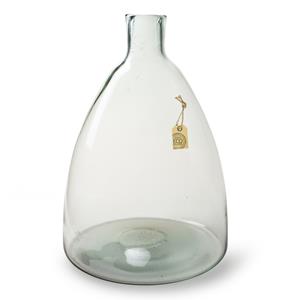 Transparante Eco vaas/vazen met hals van glas 36 x 24 cm -