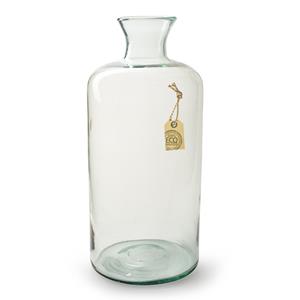 Transparante Eco vaas/vazen met hals van glas 44 x 18 cm -