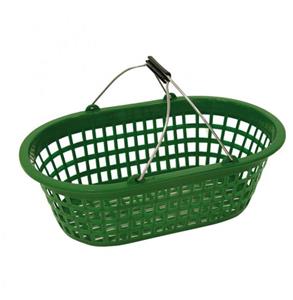 Jopa Wäschekorb Gartenkorb mit Draht-Klappbügel, 15 kg oval, grün mit Draht-Klappbügel