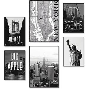 Artland Poster Symbool van New York Poster, artprint, wandposter (6 stuks)