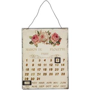 Ambiente Haus Metalen artprint kalender - rozen 25x33cm (1 stuk)