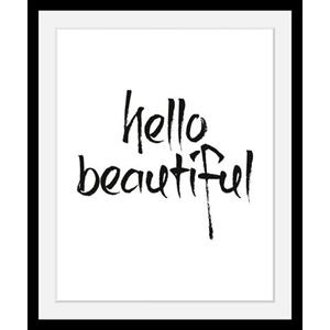 Queence Wanddecoratie Hello Beautiful in 3 maten, ingelijst