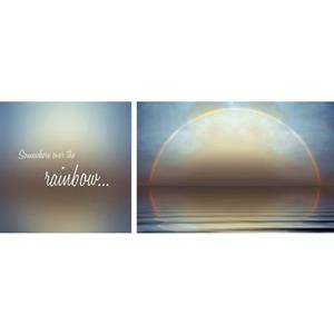 Queence Artprint op linnen Rainbow set van 2 (set)