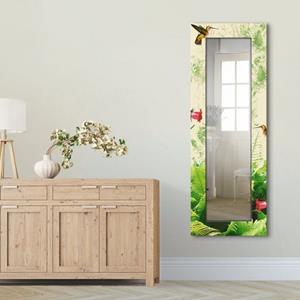 Artland Dekospiegel "Kolibri", gerahmter Ganzkörperspiegel, Wandspiegel, mit Motivrahmen, Landhaus