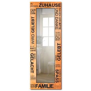 Artland Sierspiegel In dit huis - bruin spiegel met lijst voor het hele lichaam, wandspiegel, met motiefrand, landhuis