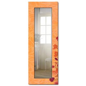Artland Dekospiegel "Blumen orange", gerahmter Ganzkörperspiegel, Wandspiegel, mit Motivrahmen, Landhaus