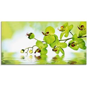 Artland Print op glas Mooie orchidee met groene achtergrond in verschillende maten