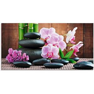 Artland Glasbild "Spa Konzept Zen Steinen Orchideen", Zen, (1 St.)