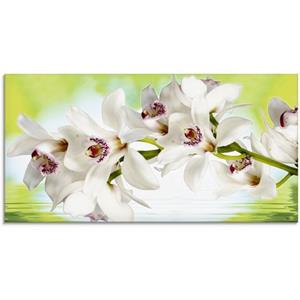 Artland Print op glas Witte orchidee in verschillende maten