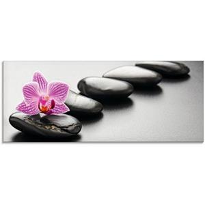 Artland Glasbild "Spa-Konzept mit Zen Steinen und Orchidee", Zen, (1 St.)