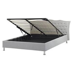 Beliani METZ Bed met opberger Grijs 160x200