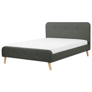 Beliani RENNES Bed Grijs 180x200