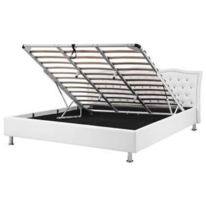 Beliani METZ Bed met opberger Wit 180x200