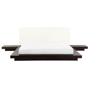 Beliani ZEN Bed Donkere houtkleur 180x200