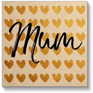 Artland Artprint op hout Gouden harten voor mama