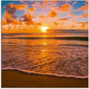 Artland Print op glas Mooie tropische zonsondergang aan het strand in verschillende maten