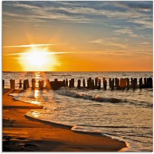 Artland Print op glas Mooie zonsondergang aan het strand in verschillende maten