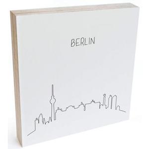Wall-Art Artprint op hout Decoratie skyline Berlijn Outline (1 stuk)