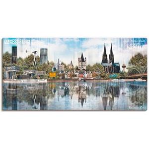 Artland Artprint Keulen Skyline abstracte collage 20 als artprint op linnen, muursticker of poster in verschillende maten