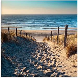 Artland Print op glas Weg naar het Noordzeestrand zonsondergang in verschillende maten