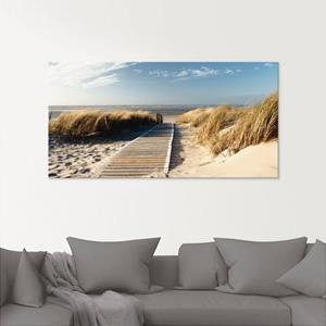 Artland Print op glas Noordzeestrand op Langeoog - pier in verschillende maten