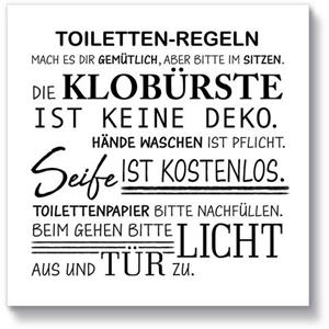 Artland Artprint op hout Toiletregels