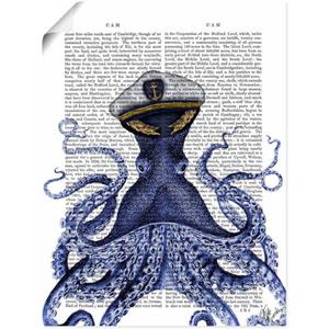 Artland Artprint Kapitein octopus als artprint van aluminium, artprint op linnen, muursticker of poster in verschillende maten