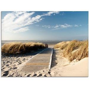 Artland Print op glas Noordzeestrand op Langeoog - pier in verschillende maten