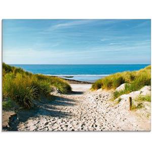 Artland Glasbild "Strand mit Sanddünen und Weg zur See", Strand, (1 St.)