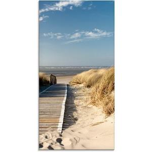 Artland Print op glas Noordzeestrand op Langeoog - pier in verschillende maten